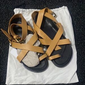 Tan Leather Strappy Sandals